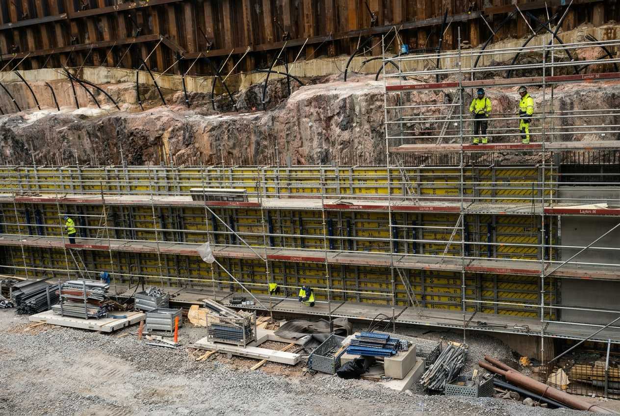 Large-scale formwork structure